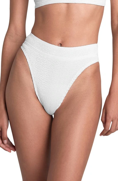 Bound By Bond-eye The Savannah High Waist Bikini Bottoms In Optic White