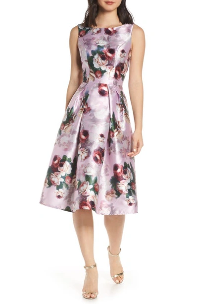 Chi Chi London Chi Chi Marilyn Floral Print Satin Cocktail Dress In Pink |  ModeSens