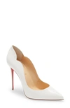 Christian Louboutin Hot Chick Scallop Pointed Toe Pump In White