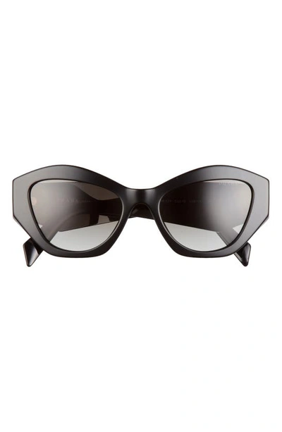 Prada 53mm Gradient Irregular Sunglasses In Black,grey