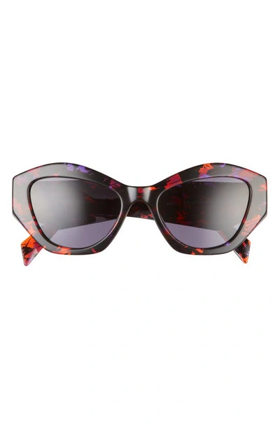 Prada 53 Irregular Oversize Sunglasses In Abstract Orange