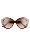 Prada 54mm Oval Sunglasses In Havana/ Brown Gradient