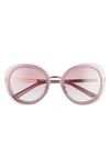 Prada 54mm Oval Sunglasses In Bouganville Opal Red