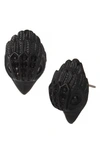 Kurt Geiger Eagle Stud Earrings In Pot Black