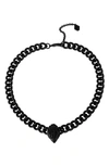 Kurt Geiger Eagle Collar Necklace In Pot Black