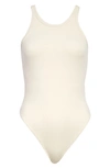 Good American Chunky Rib Tank Bodysuit In Bone001