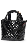 Mz Wallace Mini Metro Deluxe Tote In Black Lacquer