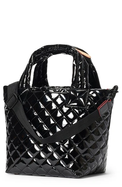 Mz Wallace Mini Metro Deluxe Tote In Black Lacquer