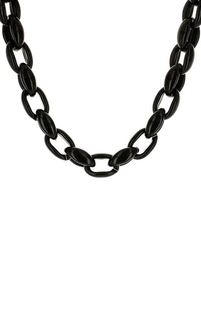 Panacea Chain Link Necklace In Black