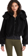 Alo Yoga High Pile Fleece Varsity Jacket In Black