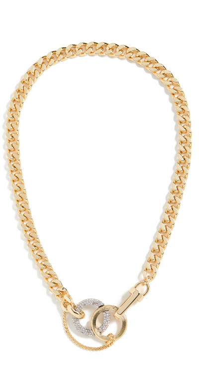 Demarson Petra Frontal Necklace In Gold/ Crystals
