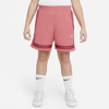 Nike Dri-fit Fly Crossover Big Kids' (girls') Training Shorts (extended Size) In Pink