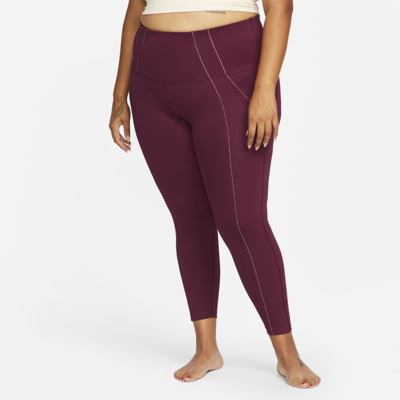 NIKE YOGA DRI-FIT WOMEN'S HIGH-WAISTED 7/8 METALLIC TRIM LEGGINGS 
