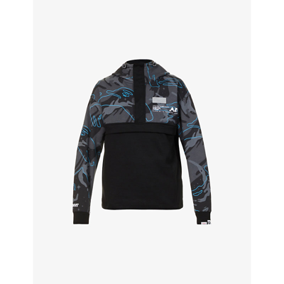Aape Camouflage-print Cotton-blend Pullover Jacket In Black