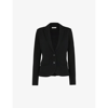 Whistles Womens Black Slim Tailored Cotton Blazer 4 In Black