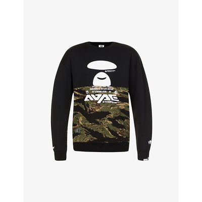 Aape Camouflage Garment-dyed Cotton-blend Sweatshirt In Black