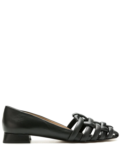 Studio Chofakian Meurice Leather Ballerina Shoes In Schwarz