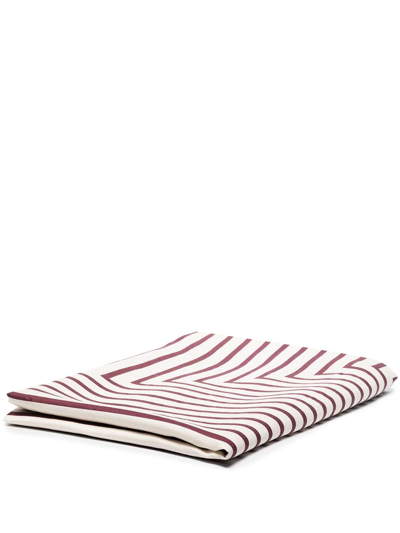 L'objet Red And White Sateen Concorde Tablecloth