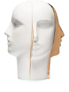 Jonathan Adler White Atlas Split Head Vase In Weiss