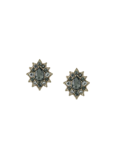 Marchesa Notte Crystal-embellished Stud Earrings In Gold