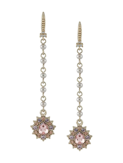 Marchesa Notte Crystal-embellished Long Drop Earrings In Gold