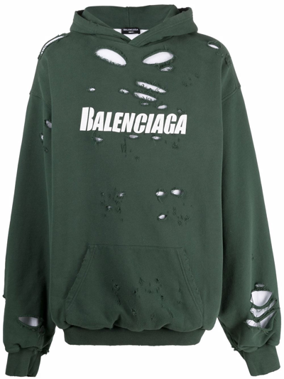Balenciaga Logo Balenciaga Pulli GrÃ¼n Tape Logo Cotton Jersey