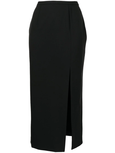 Goodious Side Slit Pencil Skirt In Schwarz