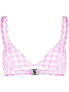 Ephemera Gingham Check Print Bikini Top In Rosa
