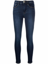 Frame High-rise Skinny-fit Jeans In Blau