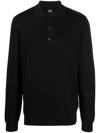 Hugo Boss Ulex Longsleeved Polo Shirt In Schwarz
