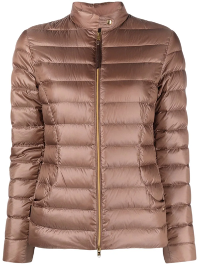 Woolrich Quilted Puffer Jacket In Braun