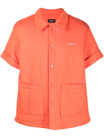 We11 Done Rear Logo-print Shirt In Orange