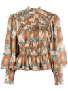Ulla Johnson Abstract Pattern Print Blouse In Nude