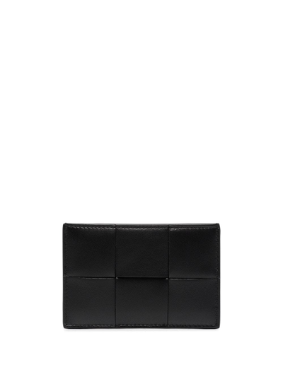 Bottega Veneta Intrecciato Leather Cardholder In Black