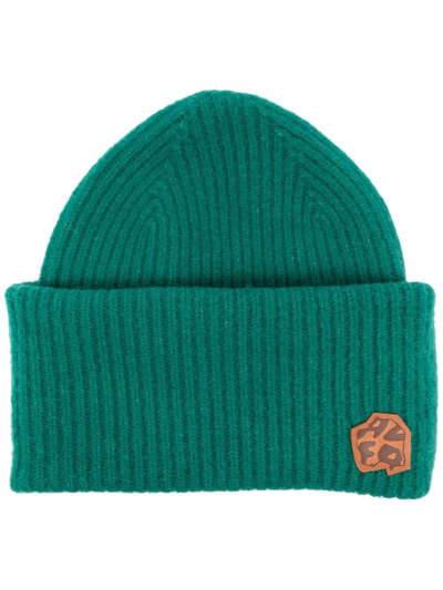 Ader Error Ribbed Knit Beanie In Green