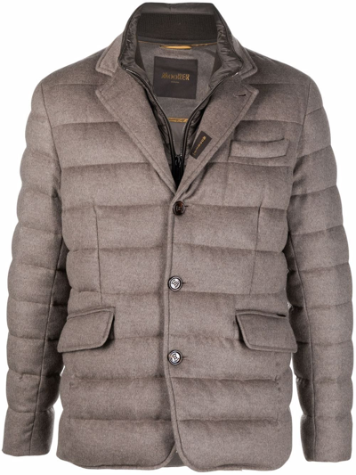Moorer Nomo Quilted Down Jacket In Neutrals