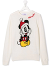 Mc2 Saint Barth Teen Mickey Mouse Print Sweater In White