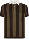 FENDI STRIPED LOGO-EMBROIDERED POLO SHIRT