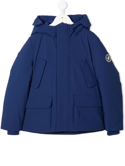Save The Duck Kids' Logo-patch Sleeve Jacket In Blue