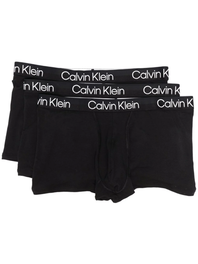 Calvin Klein Underwear Logo-print Stretch-fit Boxers In Black