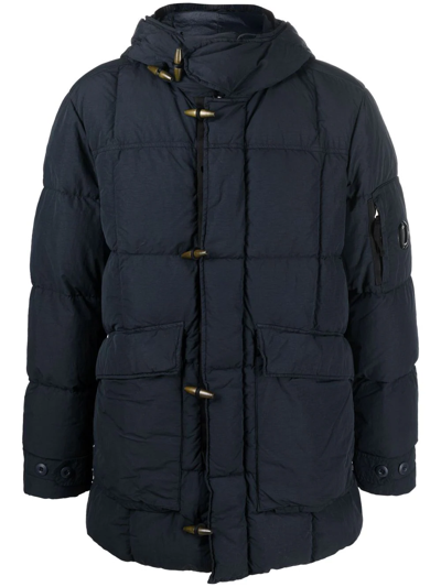 C.p. Company Padded Lens Coat In Blue