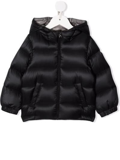 Moncler Babies' Feather-down Hooded Puffer Jacket In Black