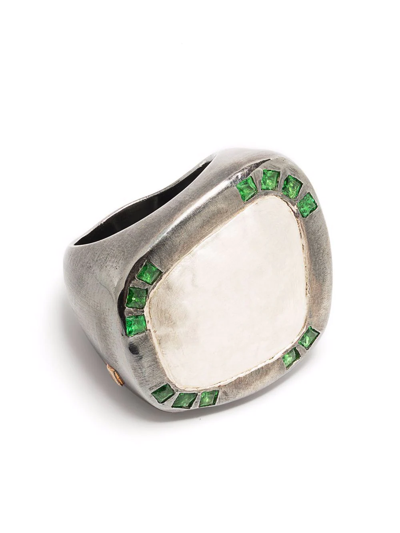 Rosa Maria Tamara Emerald Ring In Silver