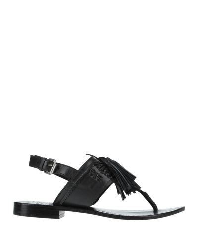 Couleur Pourpre Toe Strap Sandals In Black