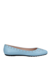 Tod's Ballet Flats In Sky Blue