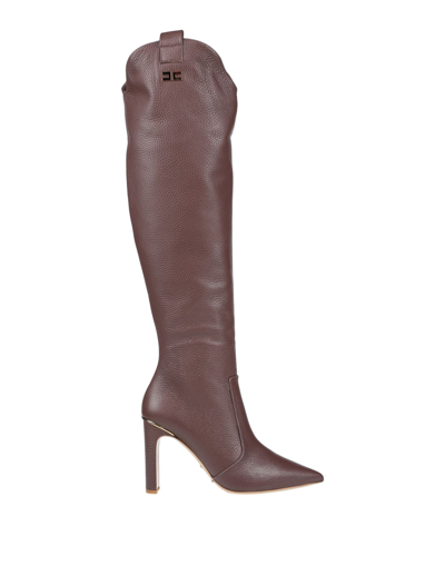 Elisabetta Franchi Knee Boots In Cocoa