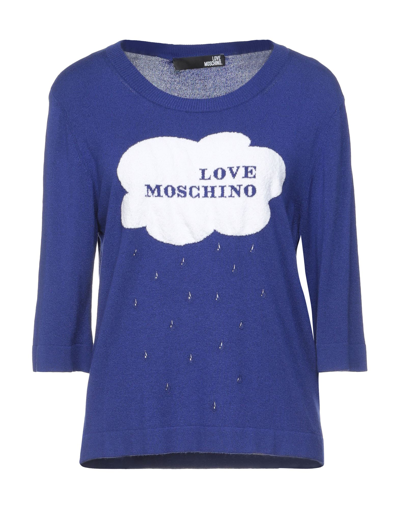 Love Moschino Sweaters In Blue