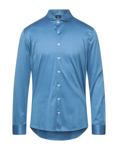 Barba Napoli Shirts In Slate Blue