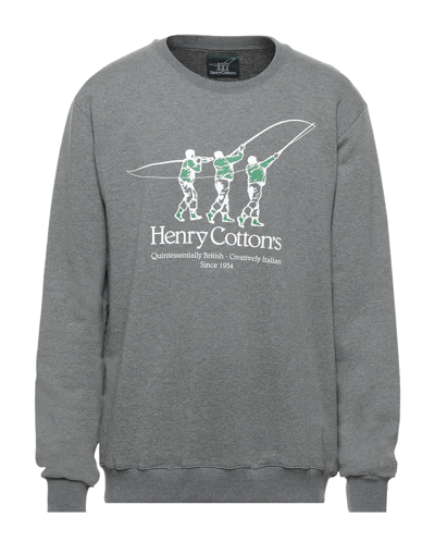 Henry Cotton's Sweatshirts In Lead