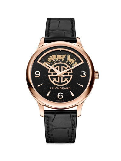 Chopard Men's L.u.c Xp Urushi Spirit Of Shí Chen 18k Rose Gold & Alligator Leather Strap Watch